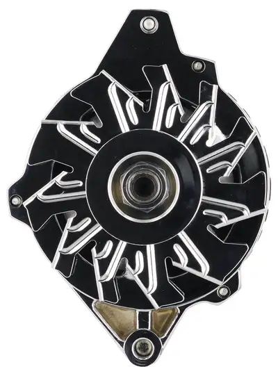 Power Master Alternator; CS130; Straight Mounting; 140 Amp; 95 Idle; 6 Groove Pulley; Chrome;