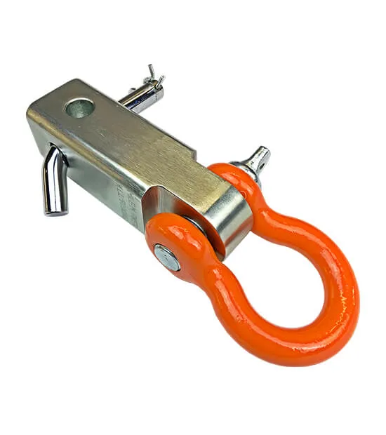 D Ring Hitch Receiver 3/4 Inch Steel Orange Zinc Coated Dual Sided Mounting Mile Marker product image