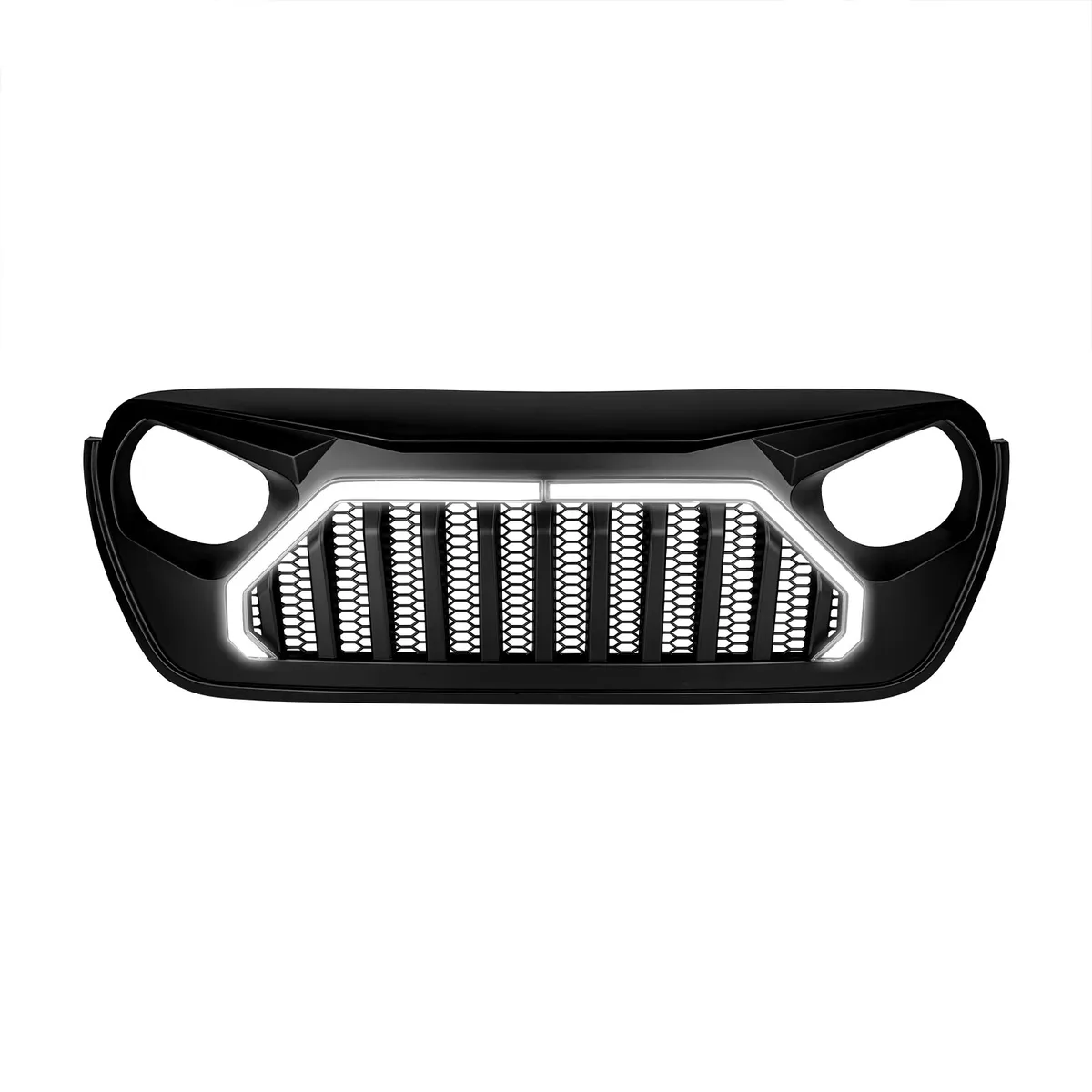 Gladiator Vader Grille W/ LED DRL and Turn Signals - Matte Black For 18+ Jeep Wrangler JL & Gladiator JT product image