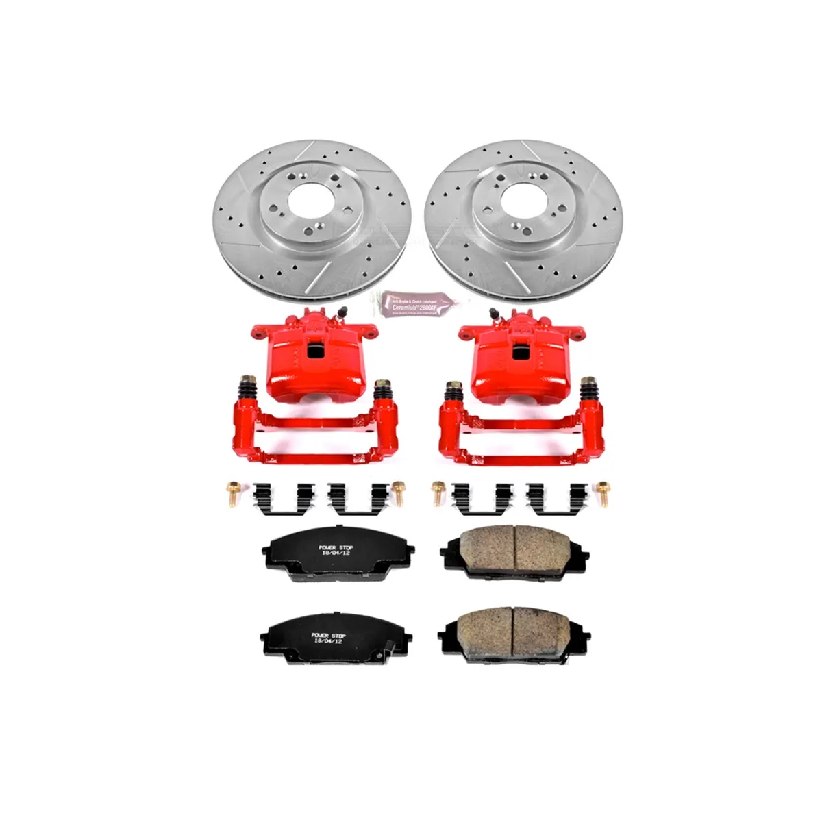 Z23 Evolution Sport Upgrade Kit: Drilled/Slotted Rotors; Carbon-Fiber Ceramic Pads; Powder Coated Calipers product image