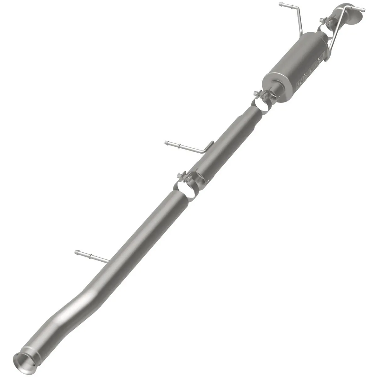 09-10 GM Silverado/SierraCC/EC Cat-Back System featuring 3in stainless steel piping and a 3in stainless steel Turn Down tip product image