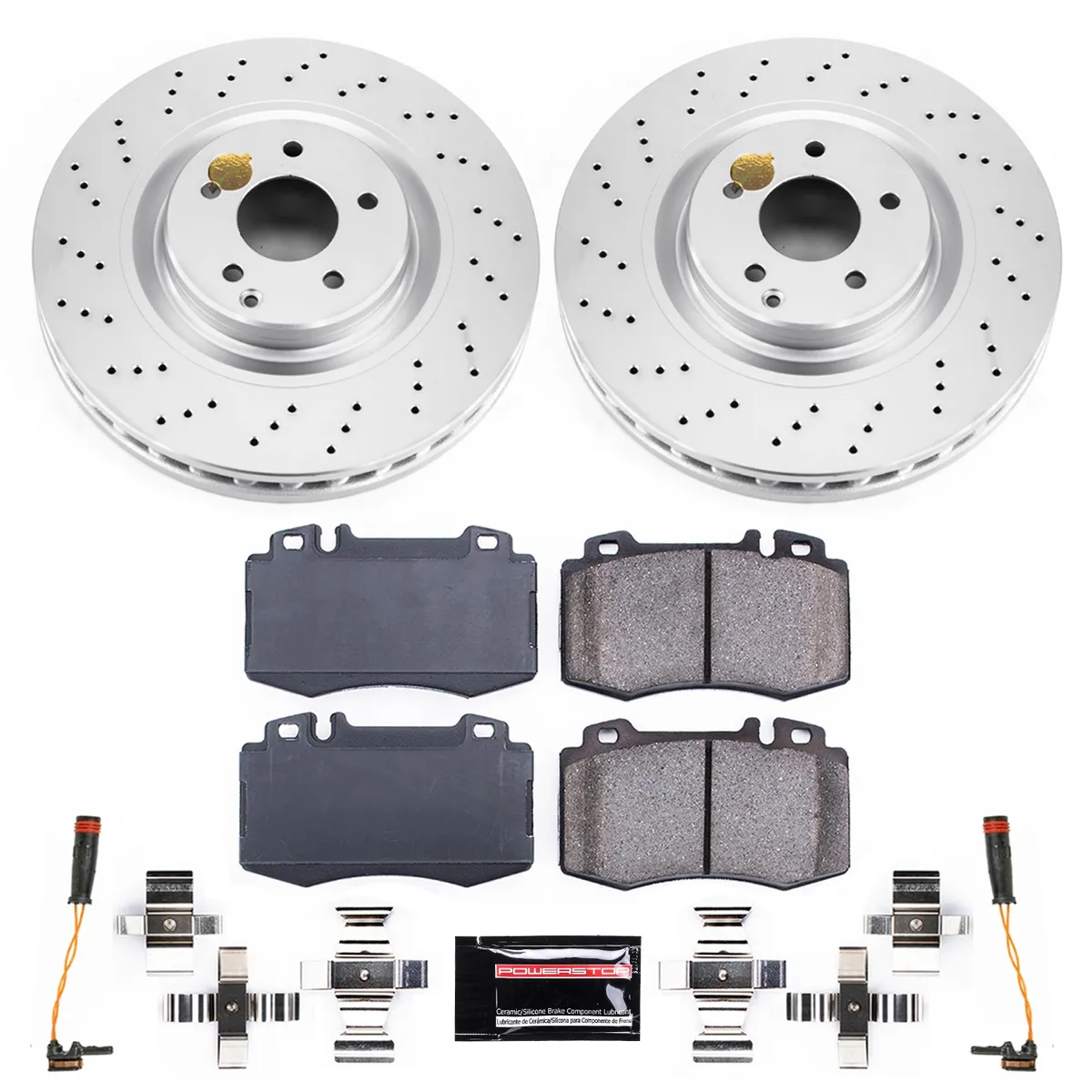 Z23 Sport Geomet Coated Rotor Kit For European Vehicles: Genuine Geomet Fully Coated Rotors; Carbon-Fiber Ceramic Pads W/Hardware; Pad Sensors product image