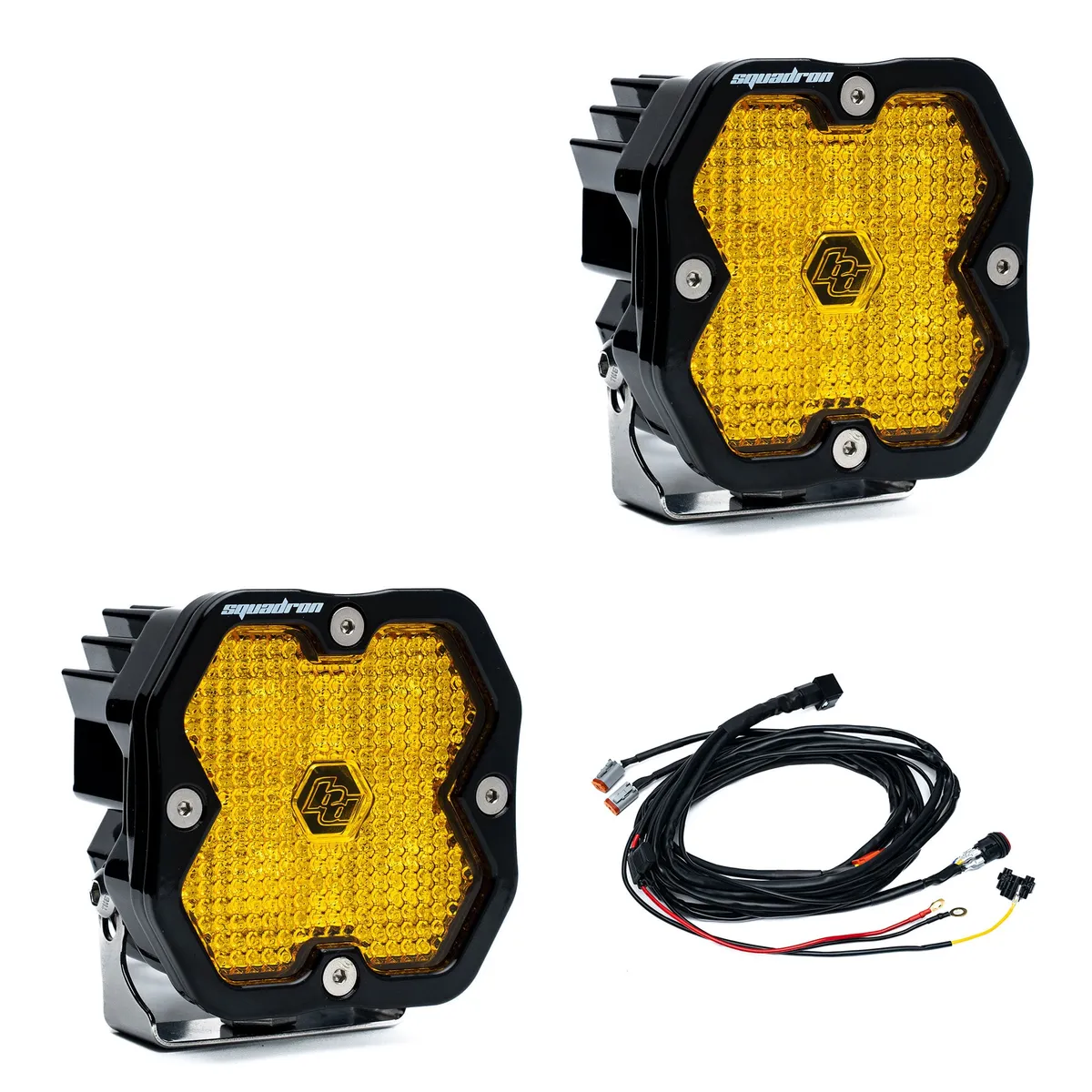 Squadron 2.0 Pro Black LED Auxiliary Light Pod Pair (No Harness) Universal Baja Amber Spot Baja Designs product image