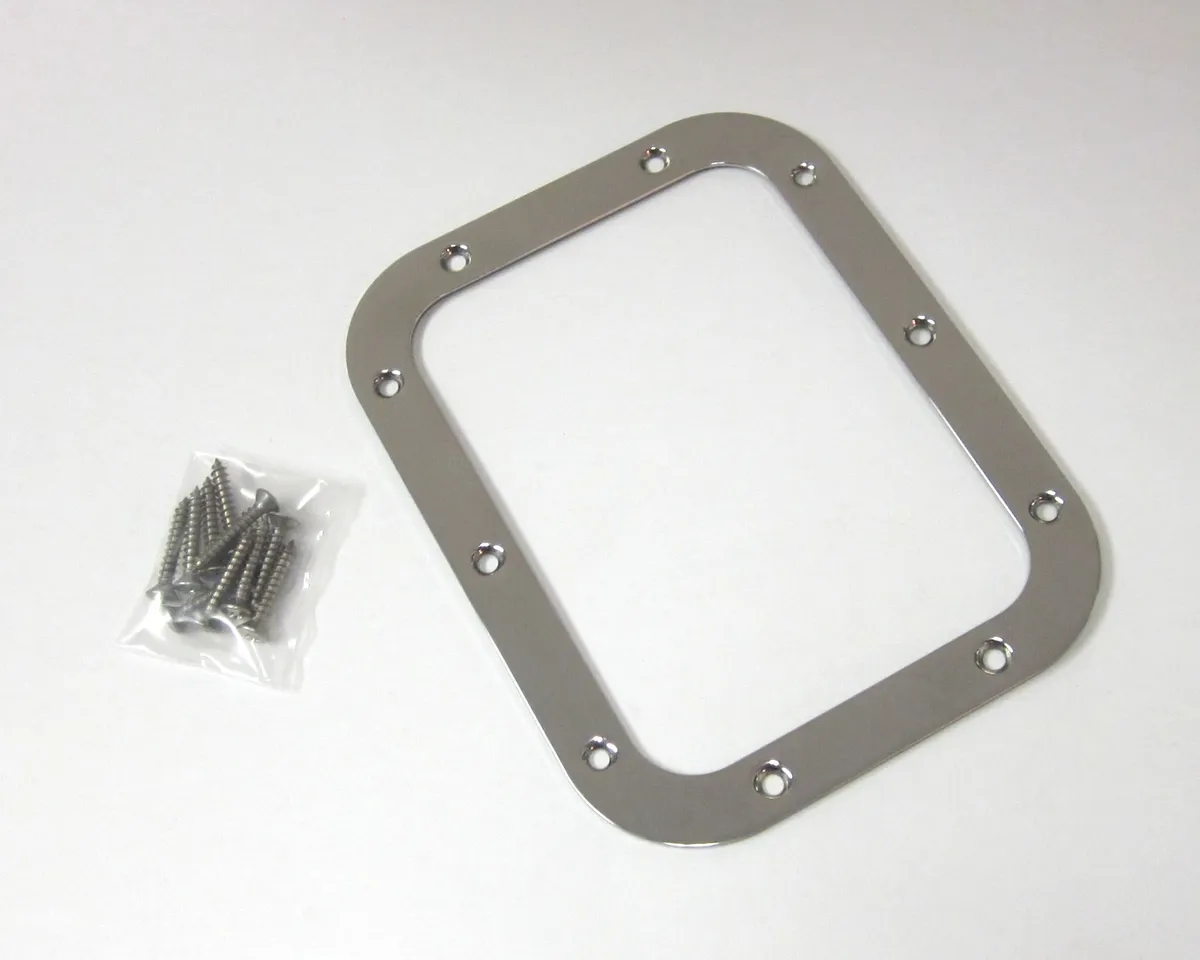 Rectangular Shift Boot Ring; 6.75 in. x 5.25 in. Outer/5.5 in. x 4 in. Inner; Stainless Steel; product image