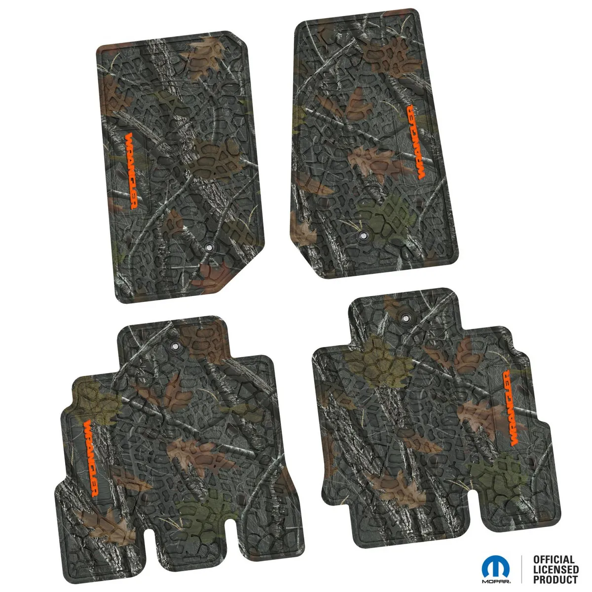 07-13 Jeep JKU 4 Dr Front and Rear -Tire Tread/Scorched Earth Scene w/ Wrangler Insert - Black w/ Red Insert product image