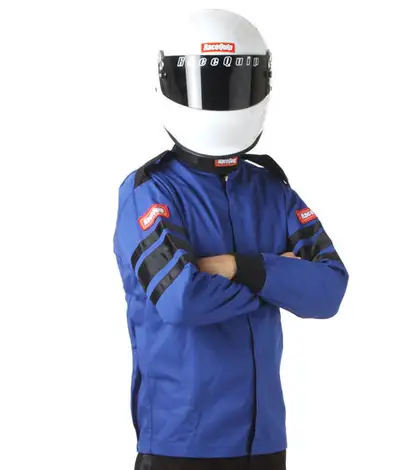Racequip Single Layer Racing Driver Fire Suit Jacket; Sfi 3.2a/ 1 ; Blue Large