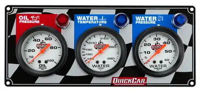 Quickcar Racing Products 3 Gauge Panel OP/WT/WP