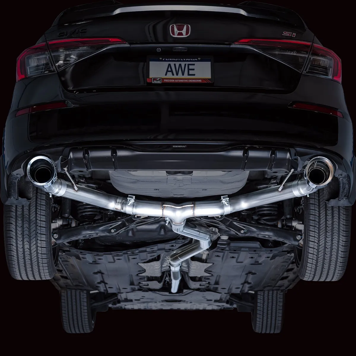 AWE Touring Edition Exhaust for FE1 Civic SiDE4 Acura Integra - Dual Chrome Silver Tips product image