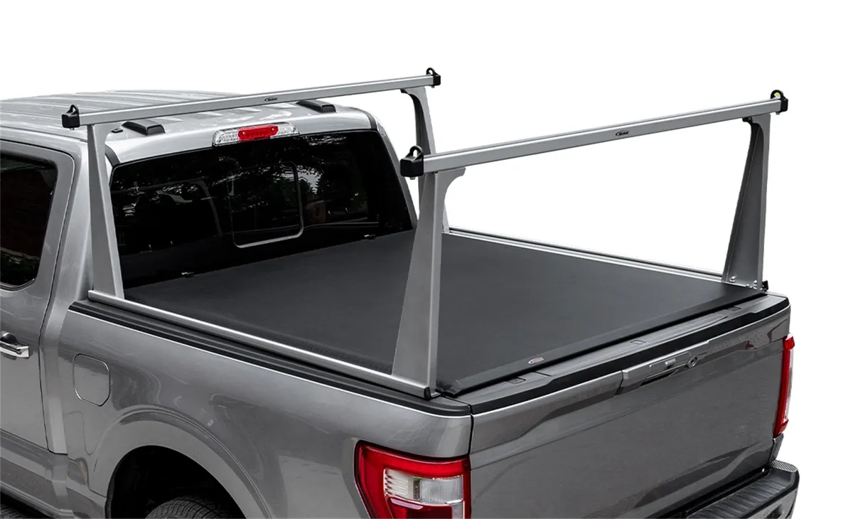 ADARAC™ Aluminum Pro Series Truck Bed Rack System; Silver Finish; Single Rail; product image