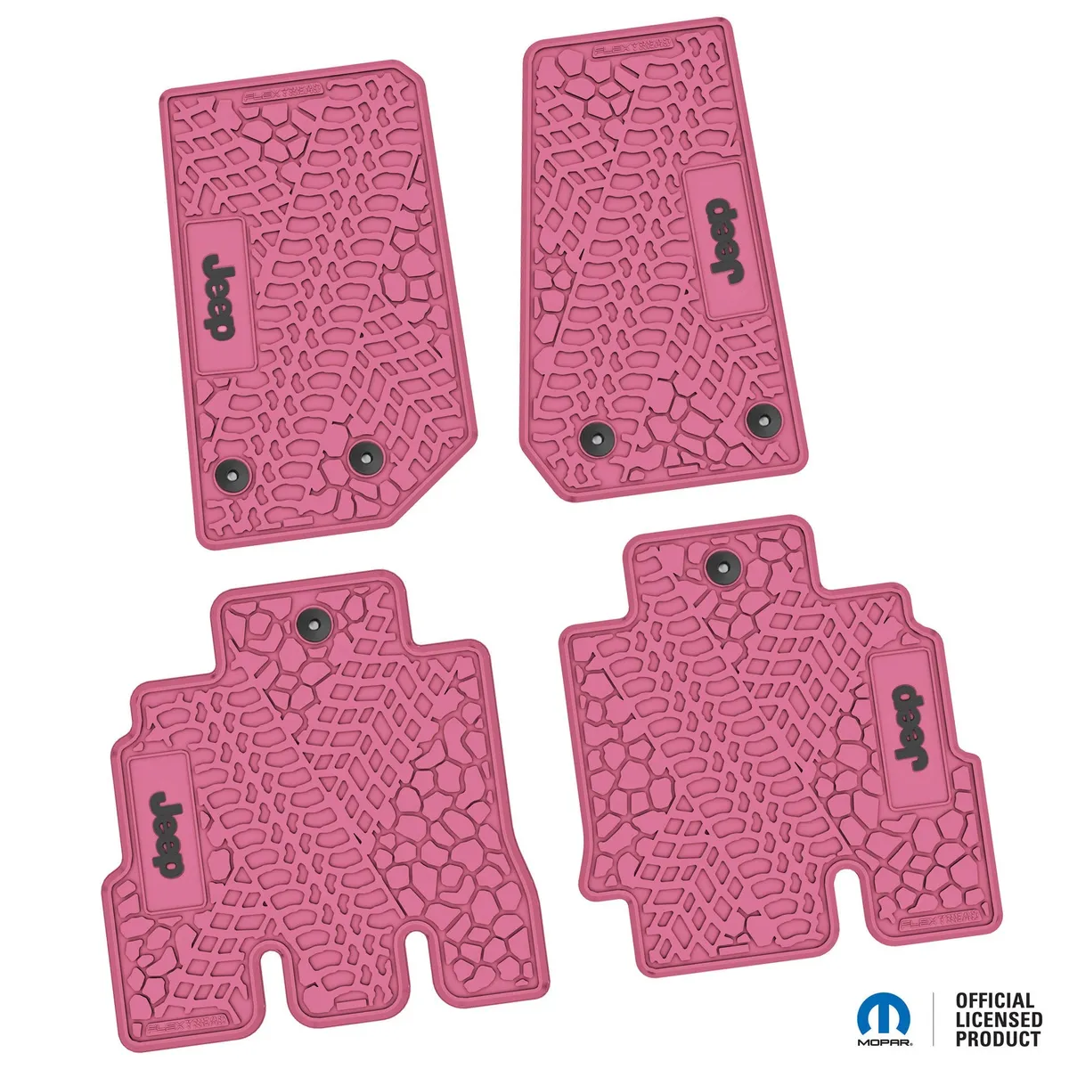 14-18 Jeep JKU 4 Dr Front and Rear -Tire Tread/Scorched Earth Scene w/ JEEP Insert - Black product image