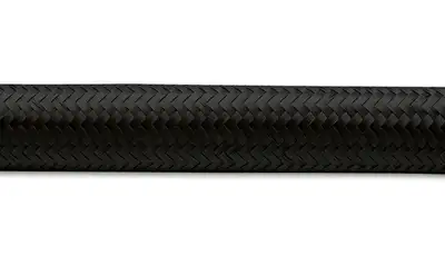 Vibrant Performance Nylon Braided Flex Hose; -12AN; 0.6785 in. Hose ID; 0.9375 in. Hose OD; 350 PSI Operating Pressure; 1400 PSI BP; 10ft. Roll; Black;