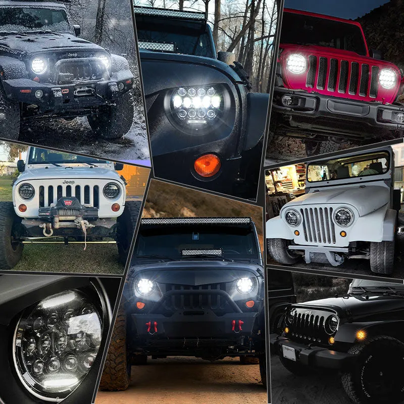"Honey Comb 7"" 75W Cree LED Headlight DRL Hi/Lo Beam For 1997+ Jeep Wrangler JK/TJ/CJ/LJ/JL & Gladiator JT" product image