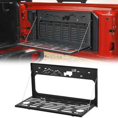 LED Factory Mart Stainless Steel Rear Foldable Tailgate Table for Jeep Wrangler