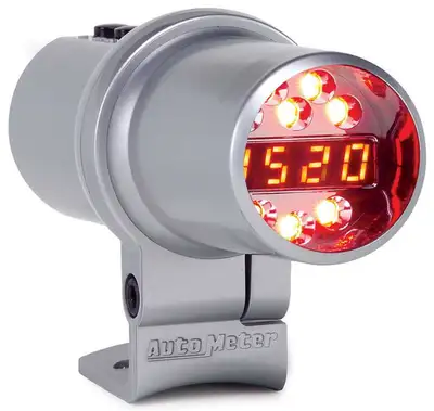 AutoMeter Autometer 5344 Shift Light, Digital w/ Amber Led, Silver, Pedestal Mount, Dpss Level 1