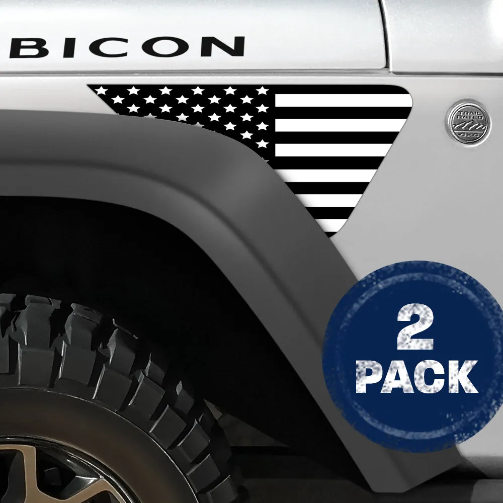Black and White Flag 2pc Vinyl Fender Decal product image