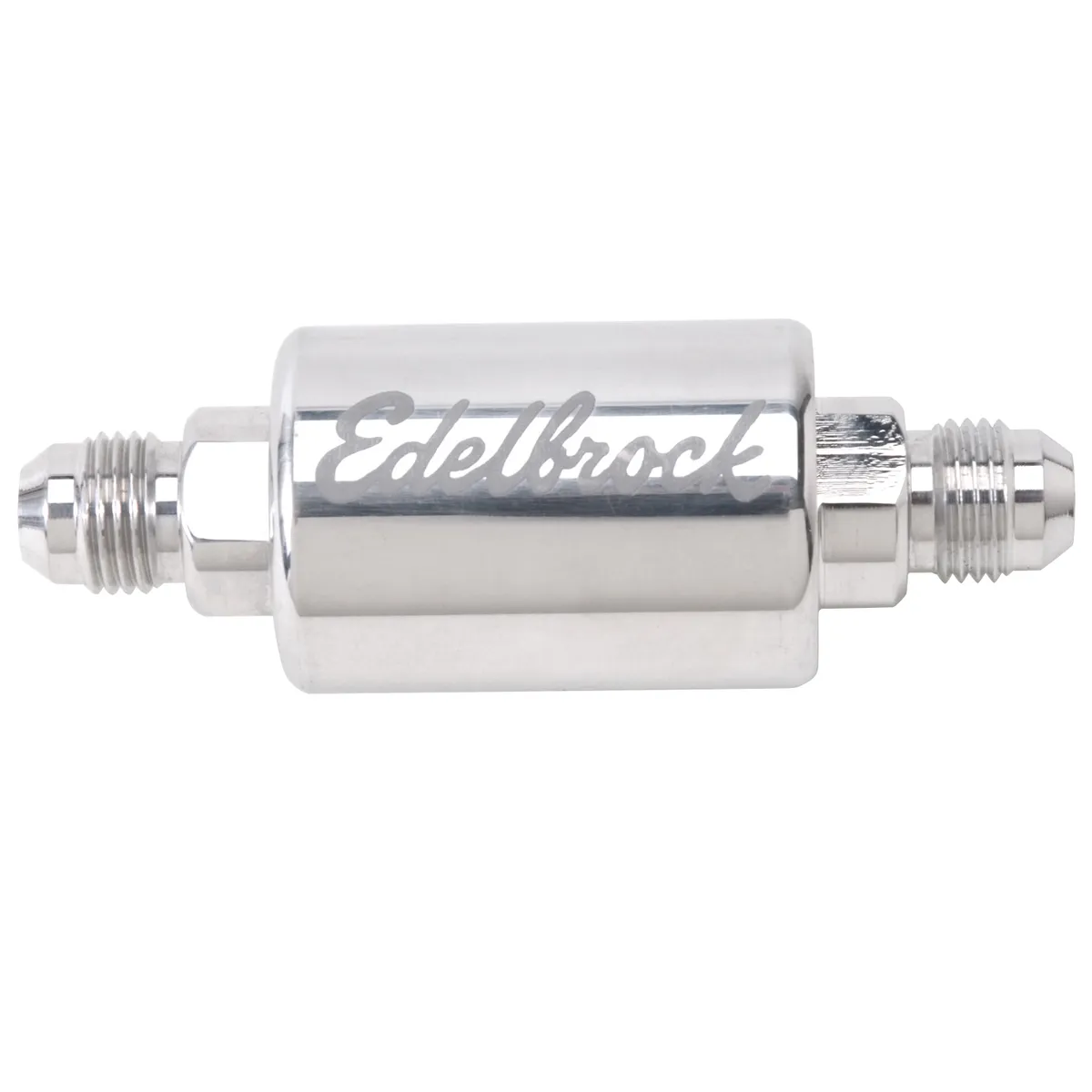 Edelbrock 8129 High Flow Billet Aluminum Fuel Filter in Polished Finish product image