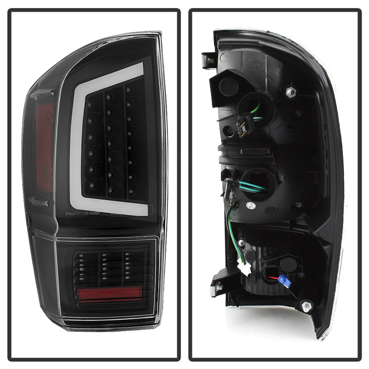 XTune Light Bar LED Tail Lights; Black; product image