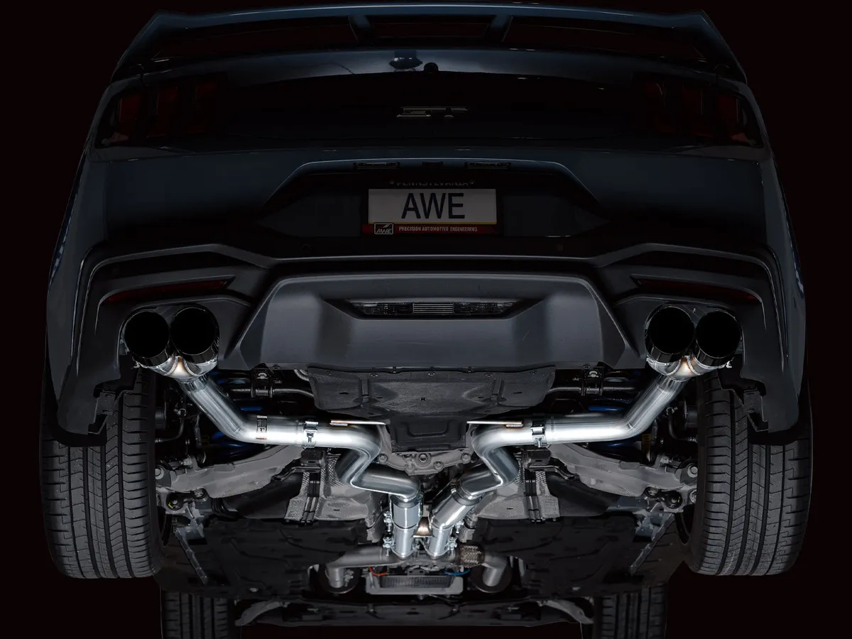 AWE SwitchPath™ Exhaust for S650 Ford Mustang GT Fastback - Quad Chrome Silver Tips product image