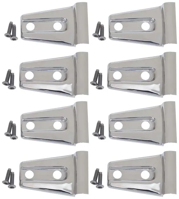 Jeep JK Door Hinge Overlays 8 Pieces 4 Door 07-18 Wrangler JK Polished Silver Kentrol product image