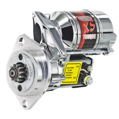 Power Master XS Torque Starter; Infi-Clock™ System; Machined Aluminum Adapter Block; 18:1 Compression Ratio; 4.4:1 Gear Reduction; Chrome;