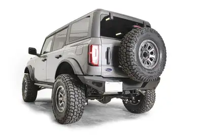 Fab Fours Tire Carrier Relocation Bracket; 2 Stage Black Powder Coated;