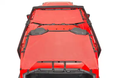 MasterTop ShadeMaker Freedom Mesh Bimini Top Plus 18-2023 JLU Jeep Wrangler 4 Dr Red