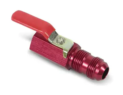 Earl's Performance Shut Off Valve 1/2 Npt -10an Bulkhead (Red Alm)