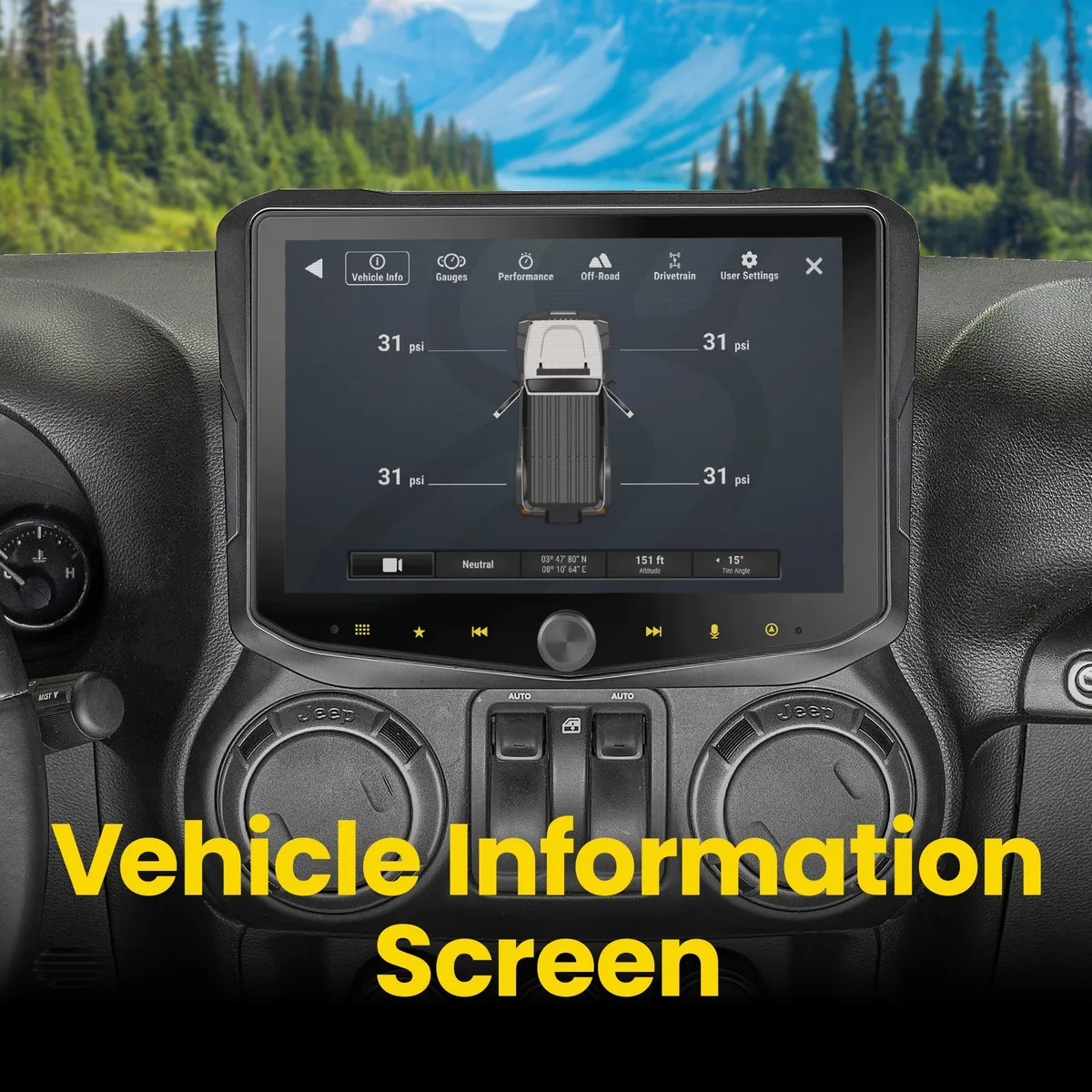 HORIZON10 Jeep Wrangler JK (2011-2018) 10" Radio Fully Integrated Kit w/Nav Card | Displays Vehicle Info & Off-Road Mode product image