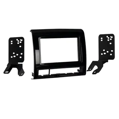 Metra Electronics Custom Fit Mounting Kit; Double DIN Head Unit Provision; Incl.: Radio Trim Panel/Brackets/Clock-Hazard Switch Bracket/Clips/Screws; Matte Black Dash;