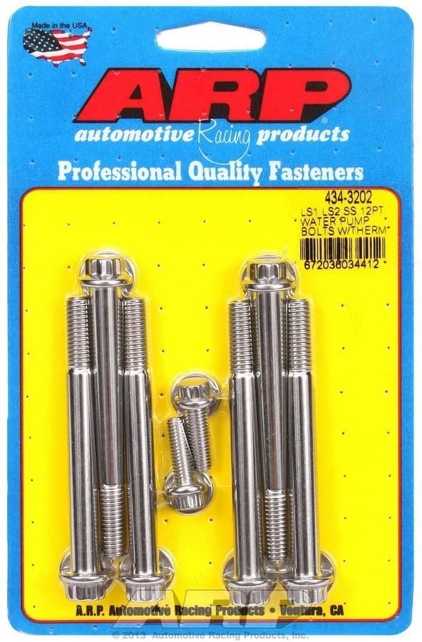 ARP Auto Racing Ls1/Ls2 ss 12pt Water Pump Bolts W/Thermostat Housing Bolts Kit Stainless Steel