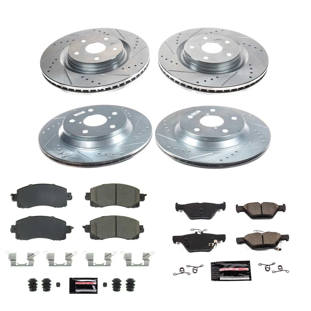 Z23 Evolution Sport Upgrade Kit: Drilled/Slotted Rotors; Carbon-Fiber Ceramic Pads W/Hardware product image