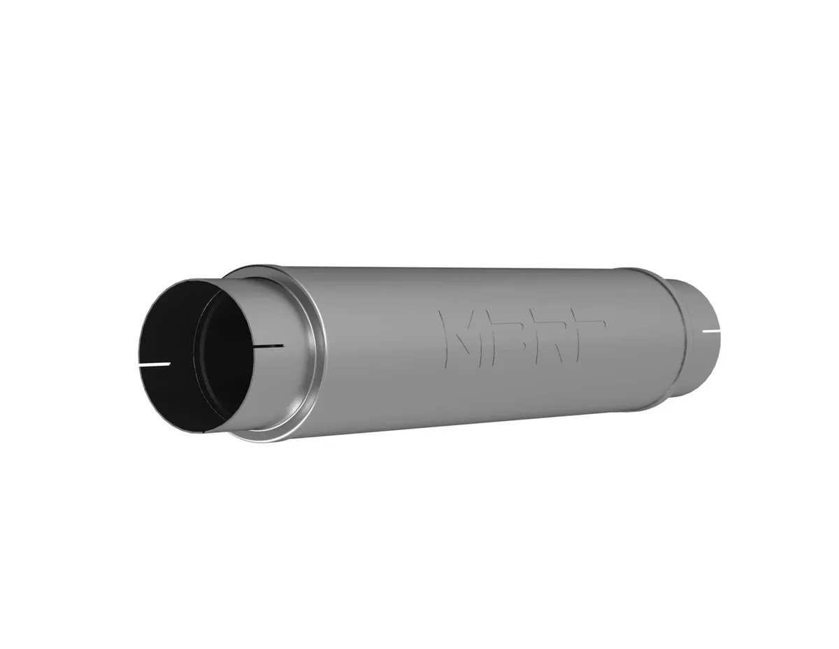Armor Plus Muffler; 5 in. Inlet/Outlet Diameter; 6 in. x 24 in. Body; 31 in. Overall; T409 Stainless Steel; 4 in. Outlet Diameter Tip; product image