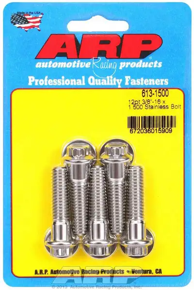 ARP Auto Racing S/S Bolt Kit - 12pt. (5) 3/8-16 x 1.500