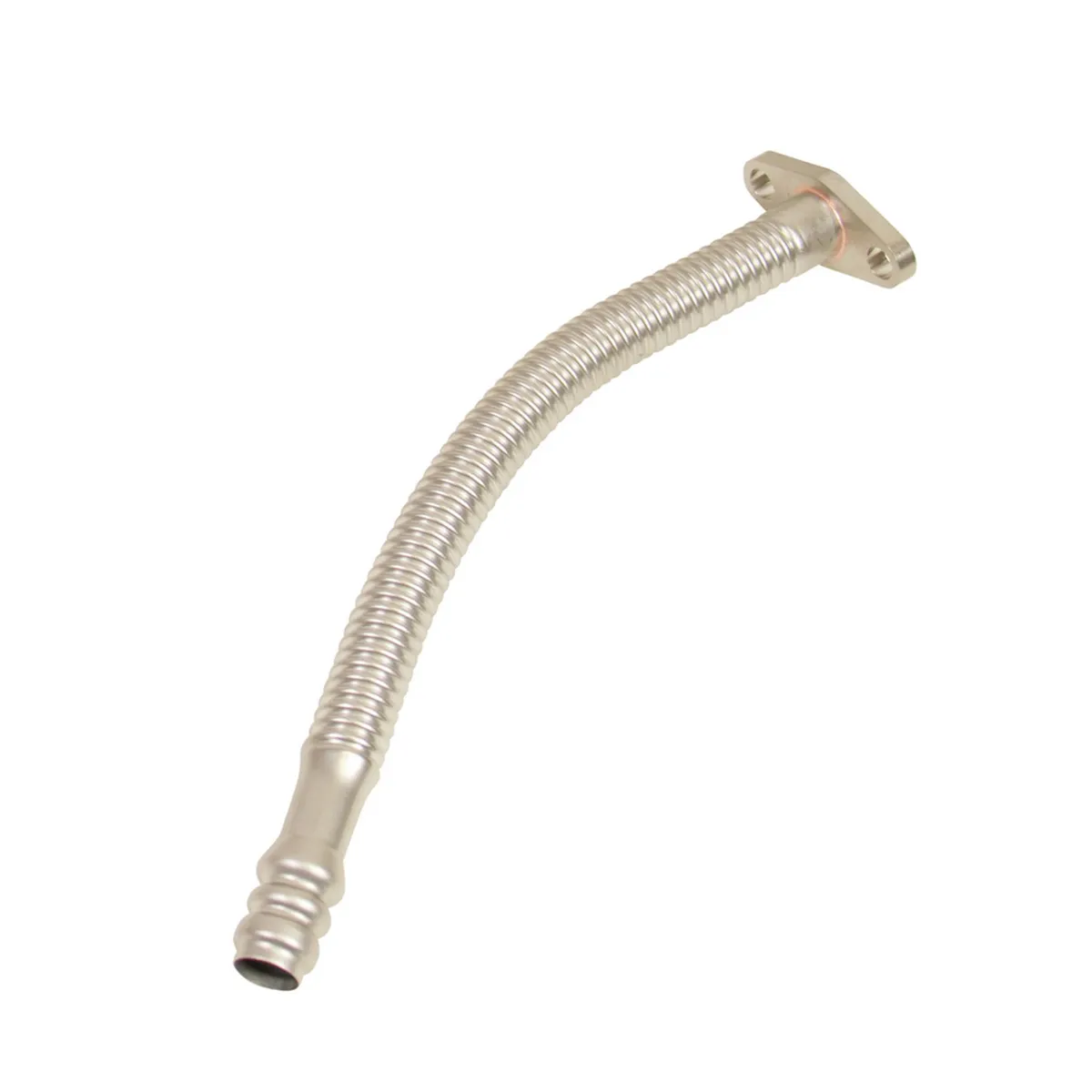 Supercharger Oil Drain Line; 12 in.; Flexible Stainless Tubing; Designed To Slip Into Cummins Oil Drain Ports; Ideal For Performance Single Or Compounded Turbo Installs; product image