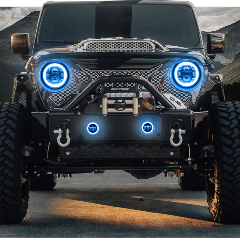 "multi-Function 9"" LED Rgbw Headlights & Rgbw Fog Lights For 2018-2026 Jeep JL And Jt" product image