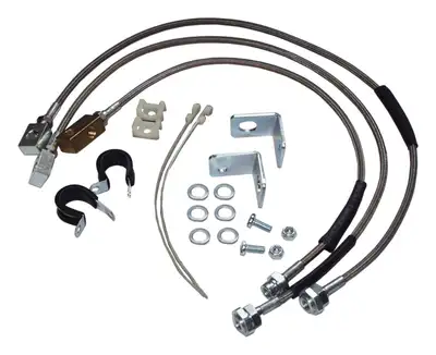 Crown Automotive Jeep Replacement Stainless Steel Brake Hose Kit 1997-2006 TJ Wrangler;1987-1995 YJ Wrangler;1984-2001 XJ Cherokee;1993-1998 ZJ Grand Cherokee;1997-1998 ZG (Europe) Grand Cherokee