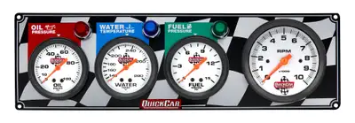 Quickcar Racing Gauge Panel OP/WT/FP w/Tach
