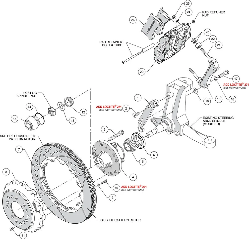 1979 - 1990 Buick, Chevrolet, Oldsmobile, Pontiac Forged Narrow Superlite 6R Big Brake Front Brake Kit (Hub) - 140-10493 product image