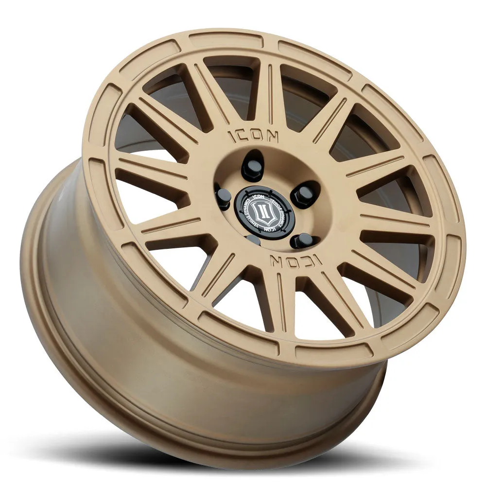 ICON Alloys Ricochet, Satin Black, 15 x 7 / 5 x 100, 15mm Offset, 4.6" BS product image