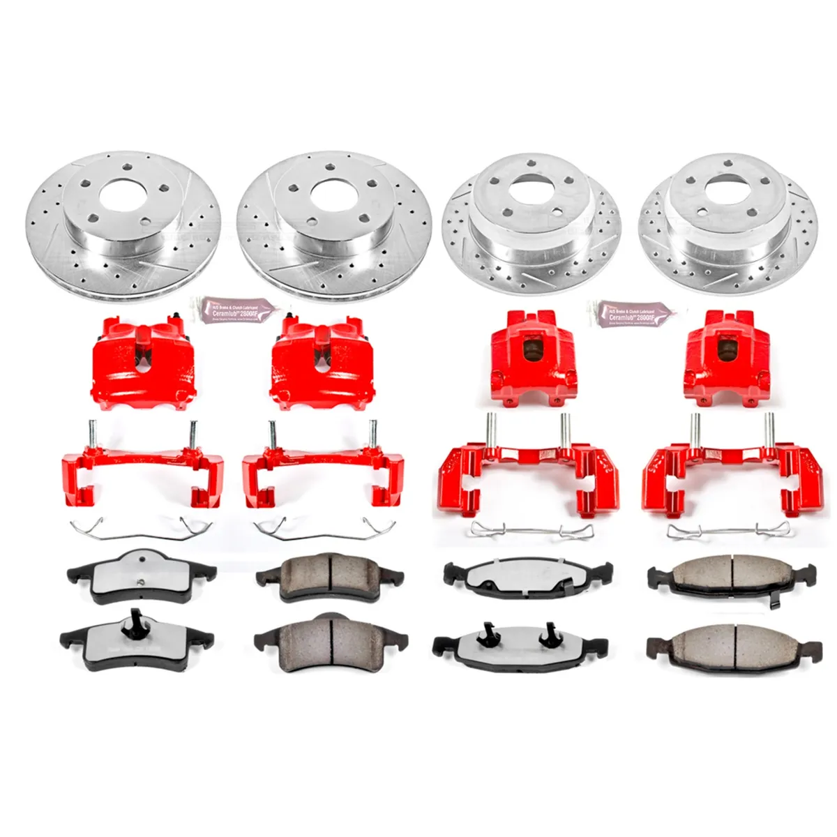 Z36 Truck/Tow Upgrade Kit: Drilled/Slotted Rotors; Carbon-Fiber Ceramic Pads; Powder Coated Calipers product image