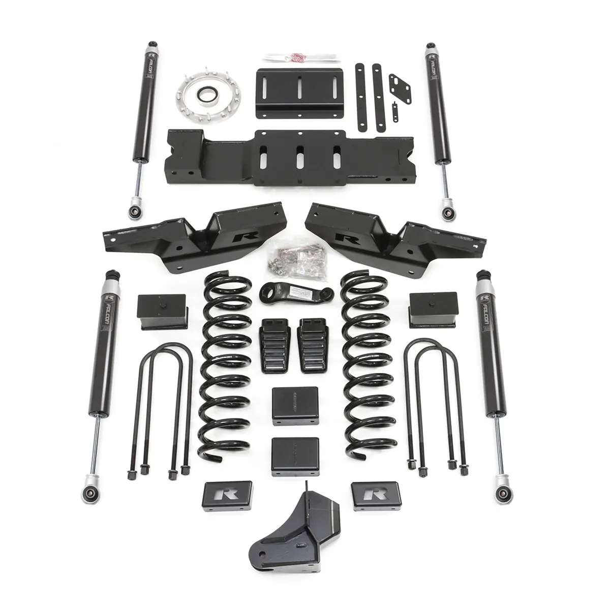 4.5ft. coil lift kit-front and rear track bar brackets; front coils and rear blocks; drop brackets w/Falcon shocks product image