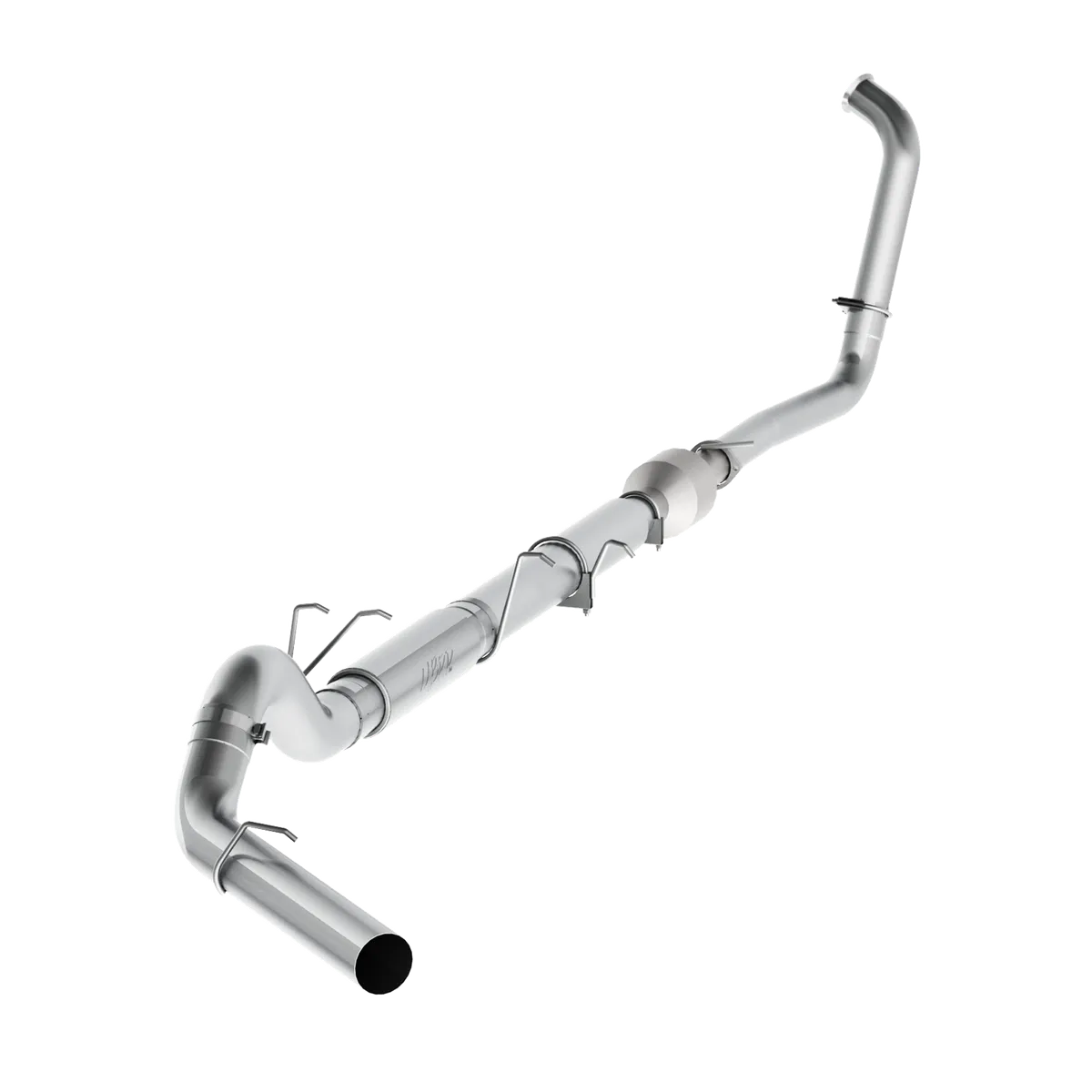 Armor Lite Turbo Back Exhaust System; 5 in.; Use w/ Stock Cat; Incl. 3.5 in. Down Pipe/Mid Pipe/Adapter Ext. Pipe/Over Axle Pipe; Single Side Exit; Aluminized; No Tip Incl.; product image
