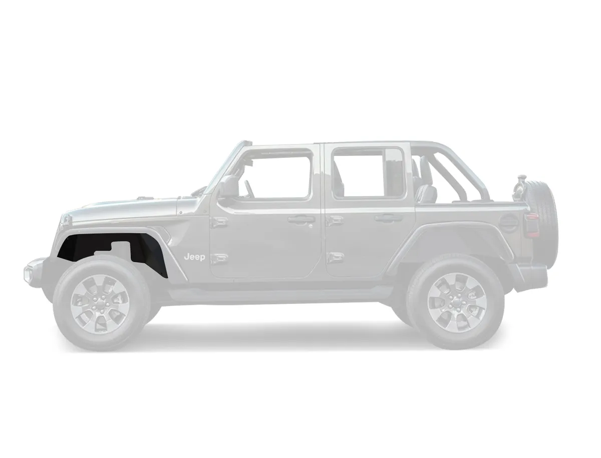 Black Horse Off Road Front Inner Fender Flares Liners Matte Black Steel TFFJL4F product image