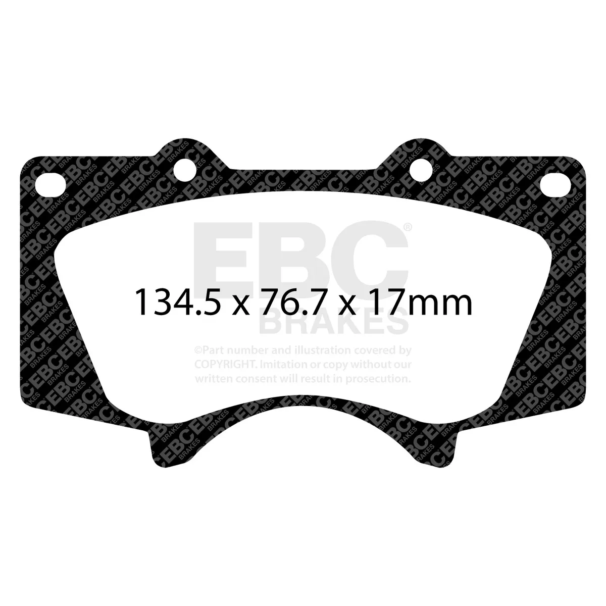 6000 Series Greenstuff Truck/SUV Brakes Disc Pads; FMSI Pad No. D976; Vented; 338mm Dia.; 68.4mm Height; 31.8mm Thick; 108mm Center Hole Dia.; Pad Dimensions: 132 x 75 x 18mm; product image