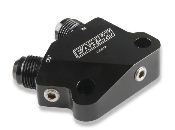 Earls LS Side Mount Oil Cooler Adapter, 10 AN Male, (2) 1/8" NPT Ports product image