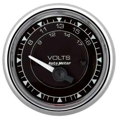 AutoMeter Gauge Voltmeter 2 1/16in 18v Elec Chrono Chrome