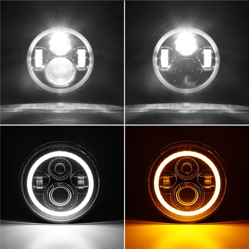 Best Seller Jeep Wrangler LED Headlights with Halo DRL & Turn Signals for 1997–2018 JK CJ TJ product image