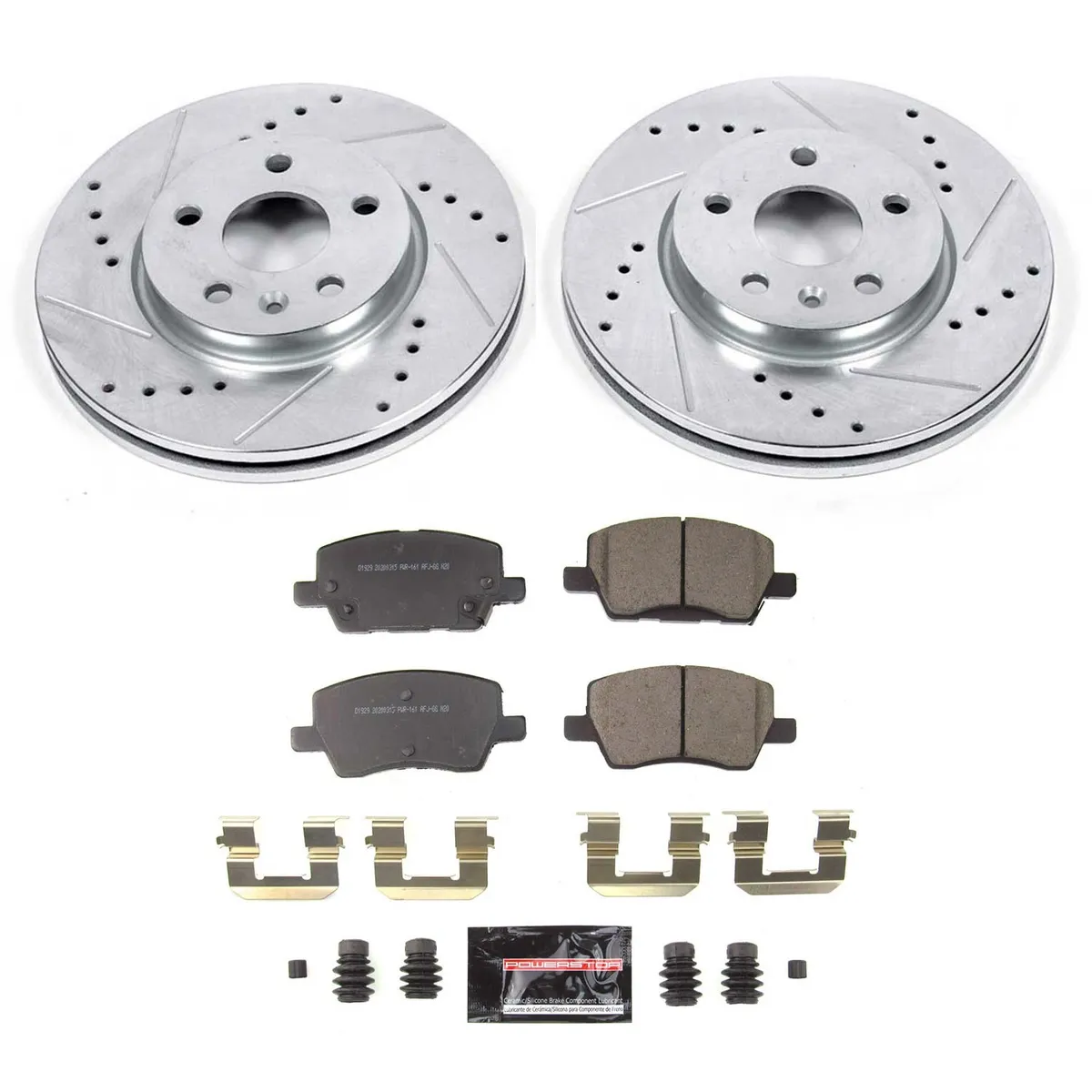 Z23 Evolution Sport Upgrade Kit: Drilled/Slotted Rotors; Carbon-Fiber Ceramic Pads W/Hardware product image