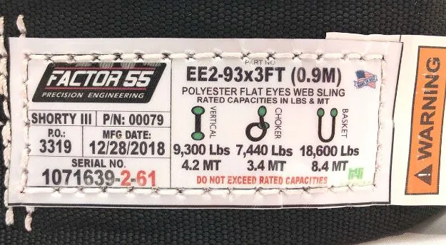 Factor 55 3ft x 3in Shorty Strap III - 18,600lb Max Capacity product image