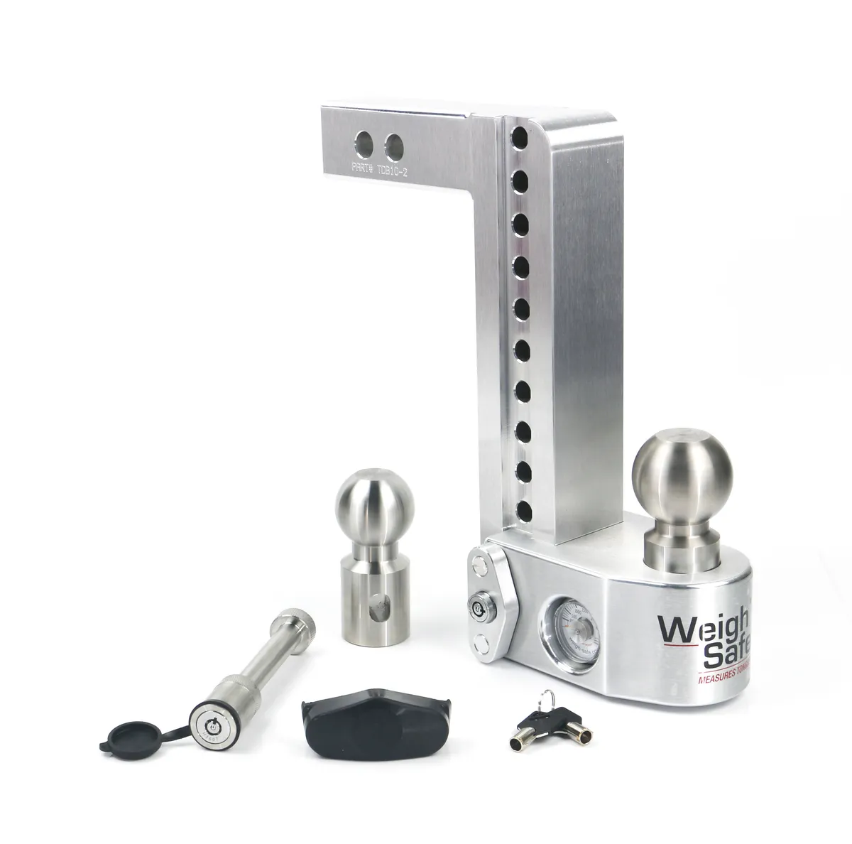 Weigh Safe 10in Drop Hitch With 2in Shank (10k/12.5k Gross Tongue Weight Rating) With Ws05keyed Alike